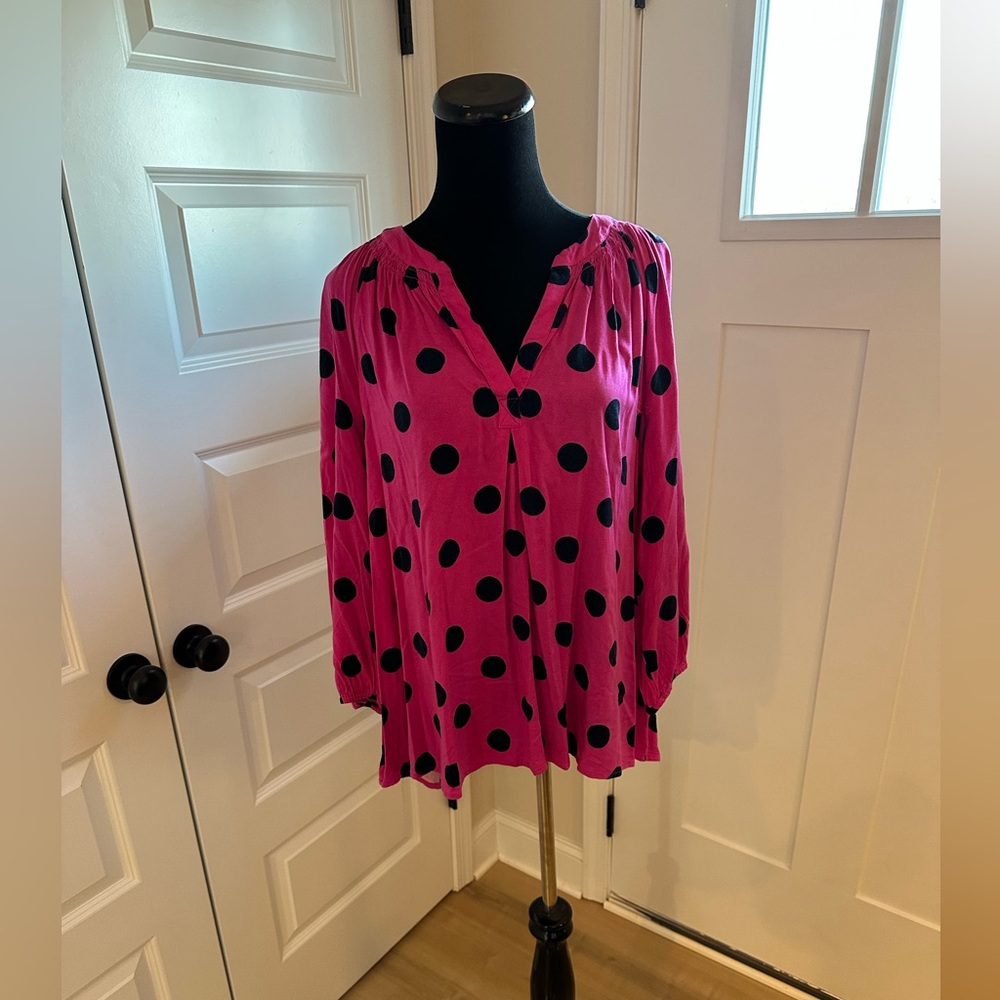 Crown and Ivy polka dot blouse- XL